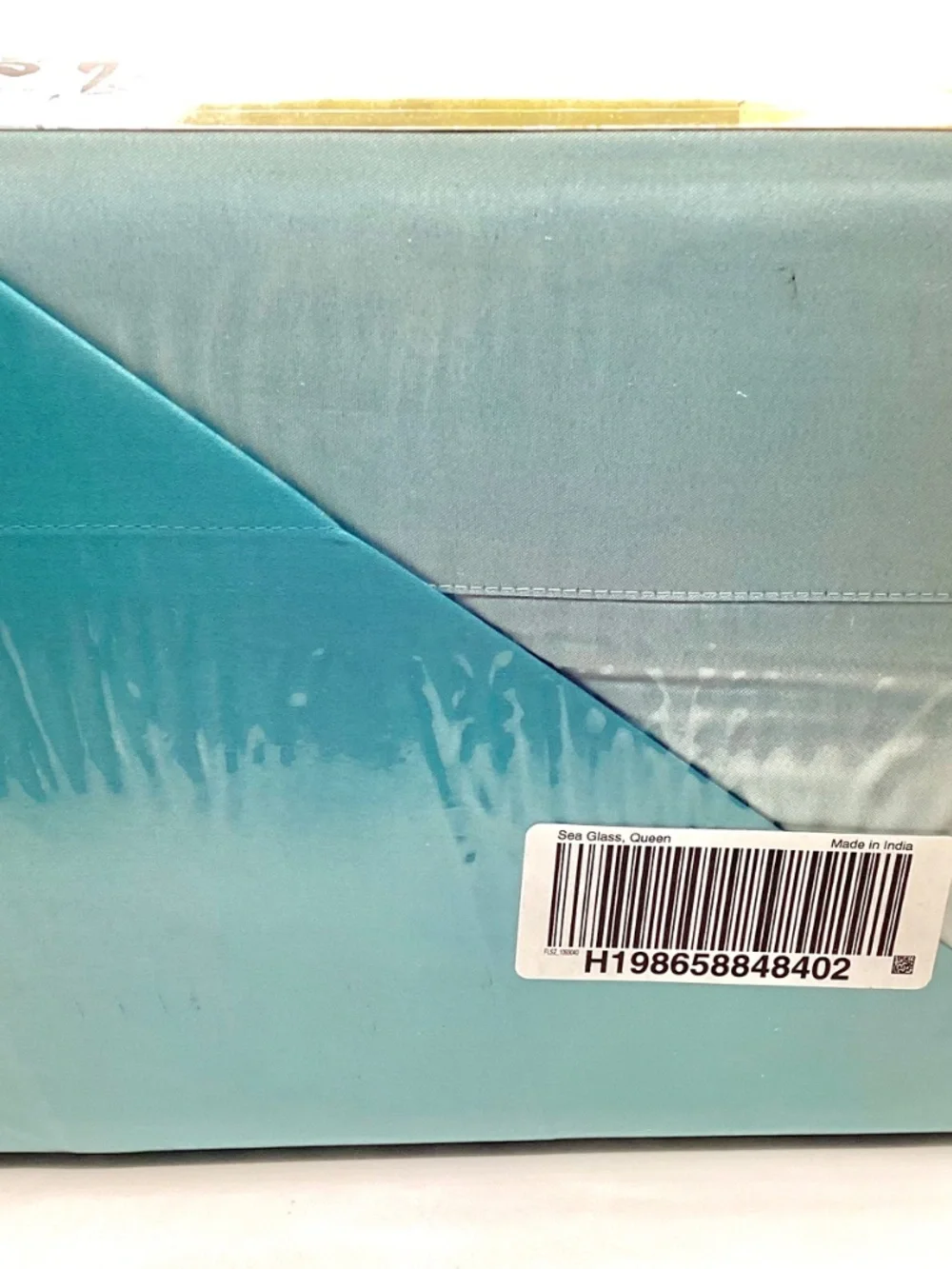 NWT Home Reflections 600TC Easy Care Reversible Queen Sheet 4pc Set. Sea Glass